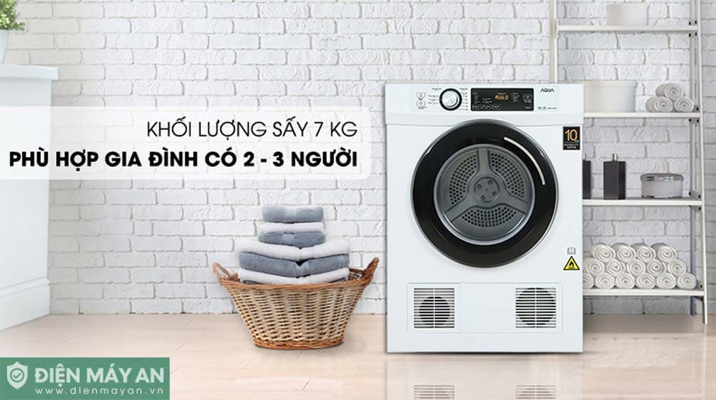 Máy sấy thông hơi Aqua 7 kg AQH-V700FW
